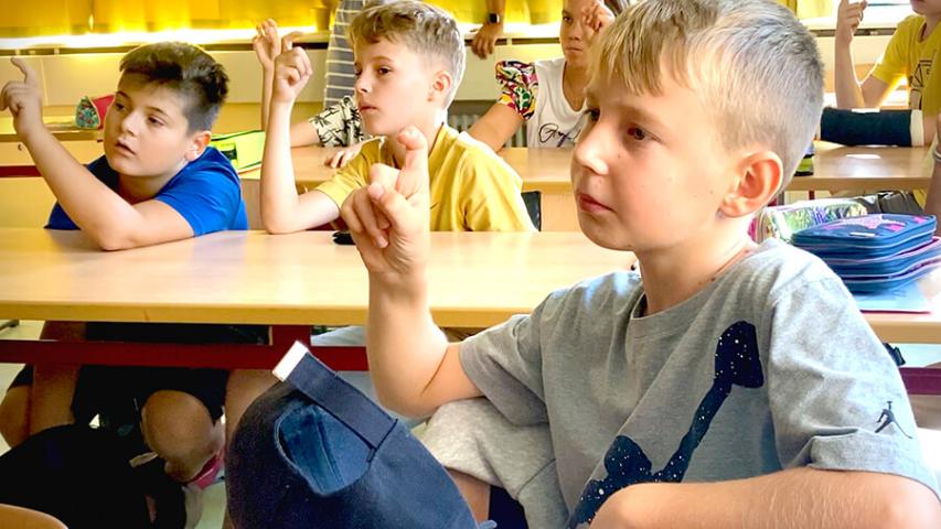 Schüler beim Projekt "Versuch's mal mit Handicap"